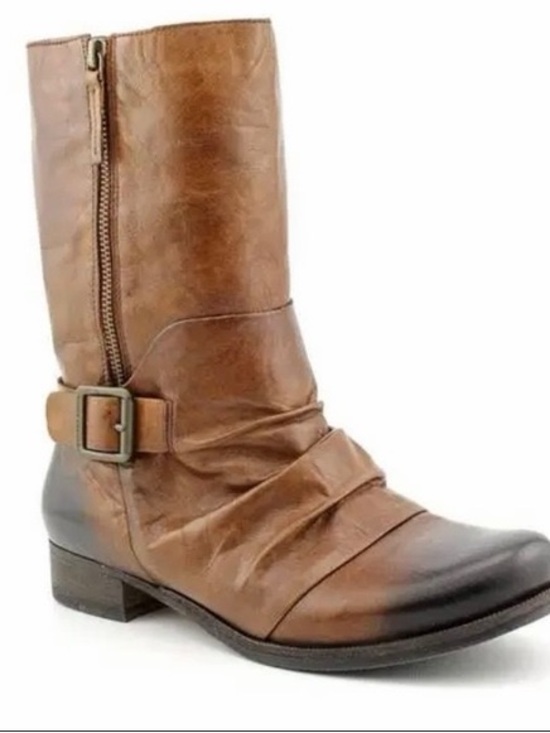 Vince Camuto Shoes - Vince Camuto|Distressed Moto Ankle Boots|Leather|Mid Shaft|Two Toned|Size 10.5